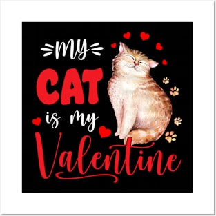 My cat is my Valentine Posters and Art